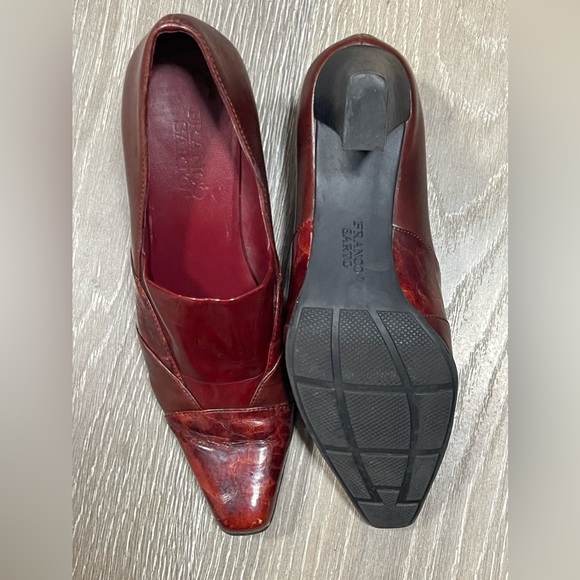 Franco Sarto Burgundy Varnish High Heels Size 6 1/2 Medium 2.5 inch heel - Picture 4 of 5